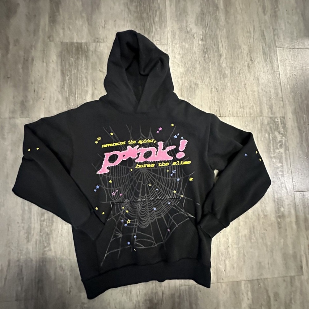 Sp5der Hoodie Black P*nk Authentic Size M